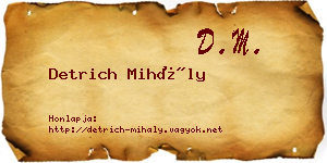 Detrich Mihály névjegykártya