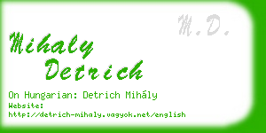 mihaly detrich business card