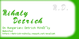 mihaly detrich business card